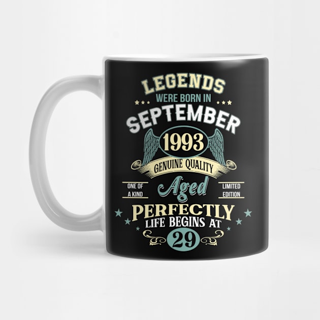 29th Birthday Decoration Legends Were Born In September 1993 29 years old by gussiemc